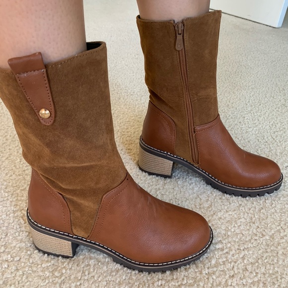 NWOT Mid Calf Booties - Picture 2 of 4